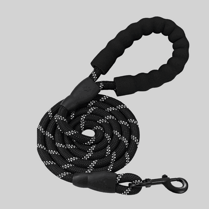 Laisse pour chien ergonomique solide noir 1.5 m - PITOUDOUX