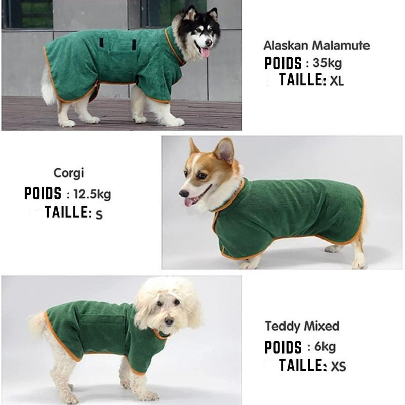 DRESS™ Peignoir ULTRA-Absorbant pour Chiens, Haute qualité | Dress™ - PitouDoux