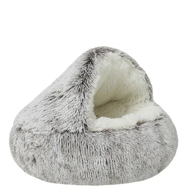 Lit rond en peluche pour petit chien, chat, sac de couchage 2 en 1 pour animal de compagnie - PARADISE™ - PitouDoux