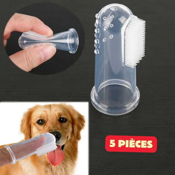 PET FINGER TOOTHBRUSH™ - Brosses à dent à doigts, douce pour petit et moyen chiens. - PitouDoux