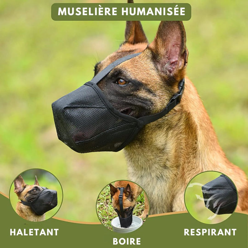 STOP BACKING - Muselière douce Anti-aboiement et morsure, pour chiens. - PitouDoux